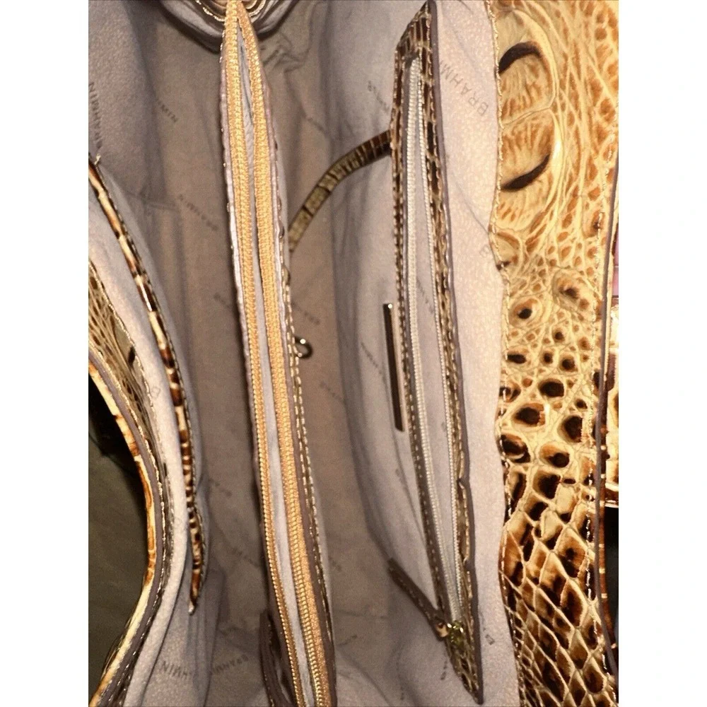 Brahmin Madelyn Toasted Almond Hobo‎ Shoulder Bag W/credit Card Wallet